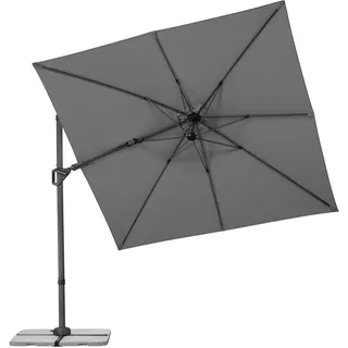 Schneider Ampelschirm VIVASOL 270 x 270 cm, Anthrazit, 360° drehbar, bis 50° neigbar, 45° kippbar, Air-vent, Schutzhülle & Plattenständer