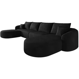 Okwish Ecksofa, Schwarz, Textil, 336x168 cm, Wohnzimmer, Sofas & Couches, Wohnlandschaften, Ecksofas