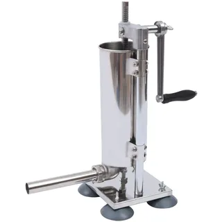 Manuell Wurstfüllmaschine,3L Wurstpresse,Reifeschrank für Fleisch und Wurst,Würstchenkocher,mit 4 Edelstahlrohre & Kunststoffrohre