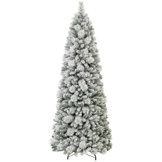 COSTWAY Weihnachtsbaum 210cm, 200 warmweiße LEDs, 680 Zweigspitzen, Pop Up, beflockt.
