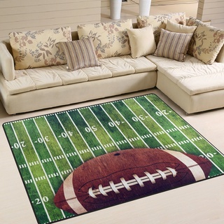 Naanle American Football Field rutschfester Teppich für Wohnzimmer, Esszimmer, Schlafzimmer, Küche, 150 x 200 cm
