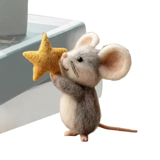 CGACCSD Weihnachts Filzmaus, Filzmaus Weihnachten Anhänger, Nadelfilz Maus, Mini Mäuse Mit Stern, Cute Weihnachtsfiguren Klein, Handgefertigte Basteln Frauen Und Männer 3.15 Zoll