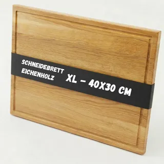 ASTREIN® Schneidebrett Eiche – Massives Holzbrett 40×30 cm – Hochwertiges Küchenbrett aus Eichenholz – Robust, langlebig & messerschonend – Ideal als Schneide‐ & Servierbrett (XL | 40x30)
