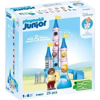 PLAYMOBIL Junior Cinderella Schloss 71457, Disney, Mit Rutsche, Stapelbare Türme, Ab 12 Monaten