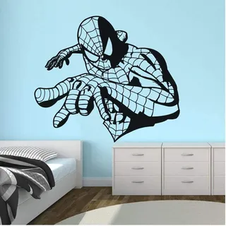 WANGSHUAIS Wandaufkleber für Kinderzimmer, Spiderman, Wandtattoo, Vinyl, wasserfest, 65 x 57 cm