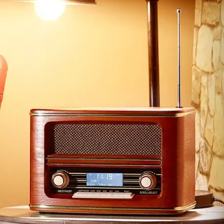 NEU Nostalgie Stereo Radio digital DAB+ Bluetooth 5 FM Wecker für Musik Uhrzeit