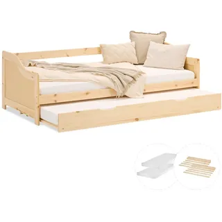Homestyle4u Ausziehbett 90x200 cm Schlafzimmer, Betten
