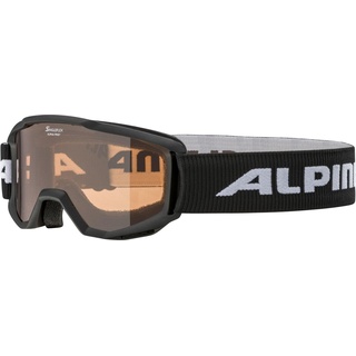 ALPINA PINEY - Beschlagfreie, Extrem Robuste & Bruchsichere Skibrille Mit 100% UV-Schutz Für Kinder, black, One Size