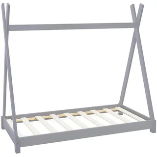 ML-Design Kinderbett Tipi 70 x 140 cm Kiefer grau