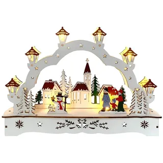Hti-Living Lichterbogen Weihnachtsdorf mit Schneemann 1-tlg 58 x 4 x 38 cm
