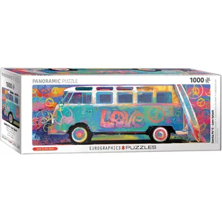 Puzzle 1000 Teile Panorama Puzzle - Puzzle - VW Volkswagen Love Samba Bus, Puzzleteile