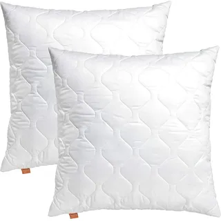 sleepling Kopfkissen 65x65 cm 2er Set, Allergiker Kissen, waschbar, Made in EU, Ökotex, Schlafkissen 65 x 65, Bettkissen, Pillow, 2 Stück, Komfort 100