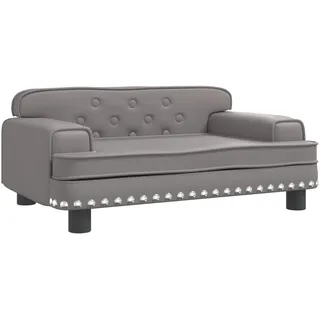 vidaXL Kindersofa, Couch für Kinder, Kindercouch mit runden Kanten, Kindersessel Minisofa Polstersofa Kindermöbel Sofa Kinderzimmer, Grau Kunstleder