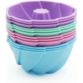 LuxusKollektion Gugelhupfform Gugelhupfform Mini Silikon 12 Stück Muffinförmchen Lila 12set bunt