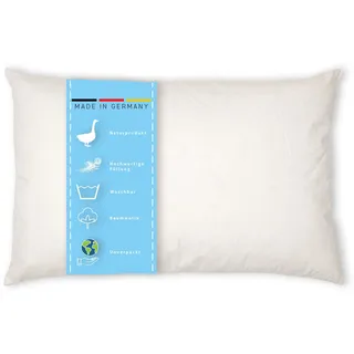 Kissenoutlet24 Federkissen 60x70cm Füllung 1100g Bezug Baumwolle Farbe Creme Made in Germany