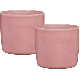 Scheurich Solido 2er Set Blumentöpfe aus Keramik, Rosa, 15 cm, H 13,7 cm
