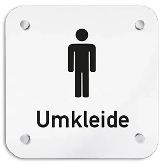 Türschilder24 Aluminium Wandschild 200 x 200 mm • Umkleide Herren • Hinweisschild - Türschild aus 1,5 mm starkem Aluminium • Inklusive Befestigungsmaterial + Wandmontage