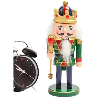 Fulenyi Nussknacker Weihnachtsdekoration - Fetter Nussknacker aus,15 cm große weihnachtliche Nussknacker-Figur aus, Ornamente für Feiertage, Weihnachtstisch, Zuhause, Kamin, Dekoration
