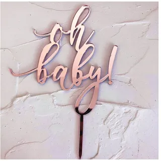 Festivalartikel Tortenstecker Oh Baby Rosa rosa