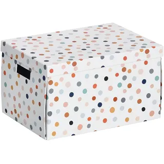 Zeller Aufbewahrungsbox Dots 25 x 35 x 20 cm 20-tlg. weiß