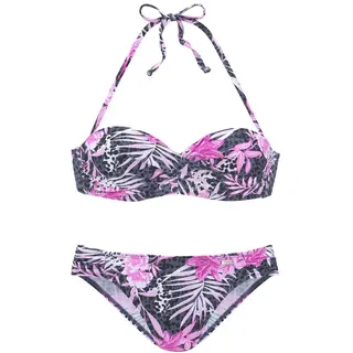 Buffalo Bügel-Bandeau-Bikini Damen Blau/Pink 34 Cup D