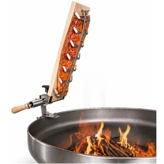 Flammlachs Brett 50 x 14 cm aus Buchenholz für Feuerschalen & Feuertonnen