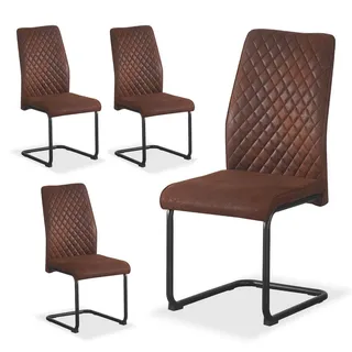 B&D home Schwingstuhl, Braun, Textil, 44x98x58 cm, Oeko-Tex® Standard 100, Esszimmer, Stühle, Esszimmerstühle, Schwingstühle