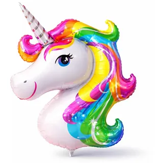 XXL Luftballon Einhorn 110 x 85 cm - Helium Ballon für Geburtstag, Unicorn Party & Dekoration