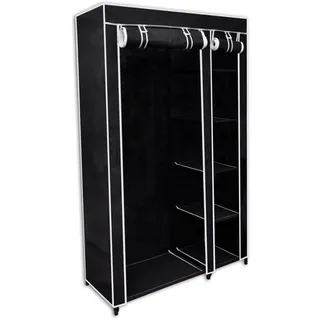 vidaXL Faltbarer Stoffschrank 110 x 175 x 45 cm Schwarz