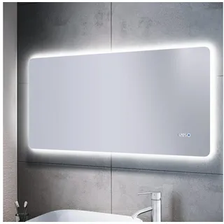 SONNI Badspiegel Badspiegel mit led beleuchtung 120x60 cm,Kaltweiß, IP44, Touch, Uhr,Temperaturanzeige