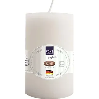 Kerze Stumpen Rustik white - weiß Ø 6cm, Höhe 10cm