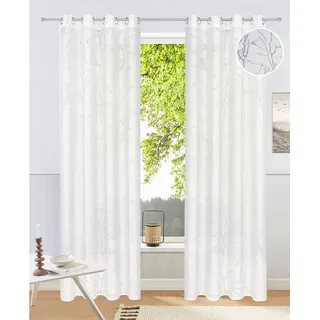 MY HOME Gardine »Anna«, (1 St.), Äste-Motiv, Polyester, 20700357-6 weiß
