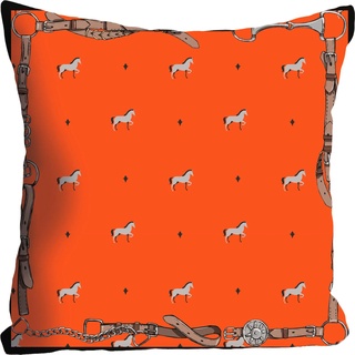 Dekokissen QUEENCE "»Pferde«" Dekokissen_Sitzkissen_Kissenhüllen Gr. B/L: 40 cm x 40 cm, 1 St., Polyester, bunt (bunt, bedruckt) Dekokissen gemustert Kissenbezüge