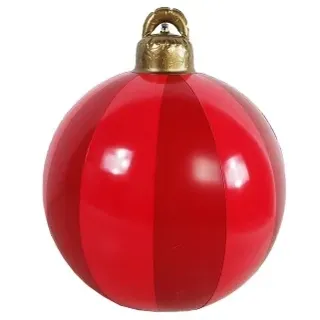 Lex Aufblasbare Weihnachtskugel Ø60 cm Streifen-Rot Christbaumkugel Outdoor Party Weihnachtsdeko : Streifen-Rot