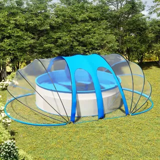 vidaXL Pool-Kuppel Oval blau 620x410 cm