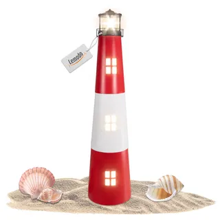 Lemodo Solarleuchte LED 30 cm x 30 cm x 120 cm 1 Stück rot/weiß