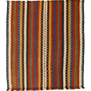 Nain Trading Orientteppich Perser Kelim Fars Antik 223x176 Handgewebt Orientteppich, Höhe: 0.4 mm blau