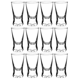 My-goodbuy24 Premium Schnapsgläser Shotgläser 12-teiliges Set Glas 2,5cl (25ml) - Standfest - Spülmaschinenfest - Pinnchen Wodka Ouzo Vodka Tequila Whiskey Stamper