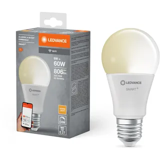 LEDVANCE Smart+ WiFi LED-Lampe Kolbenform E27/9W 806lm Warmweiß dimmbar