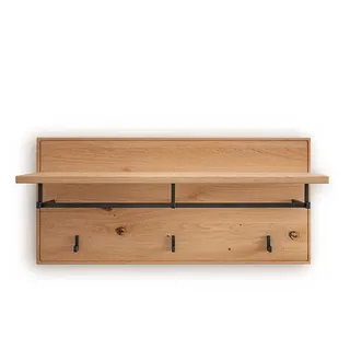 Wandgarderobe Hängegarderobe aus Asteiche Massivholz mit Hutablage aus Holz