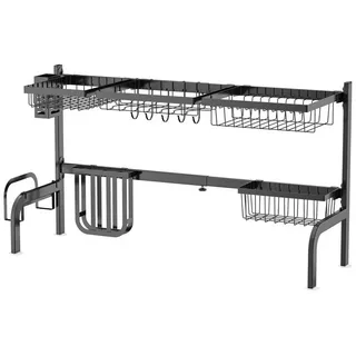 Costway Abtropfgestell 53-99 cm Schwarz