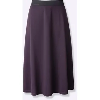 Jerseyrock CLASSIC BASICS, Damen, Gr. 24, lila (bordeaux, aubergine), 97% Polyester, 3% Elasthan, unifarben, wadenlang, Röcke