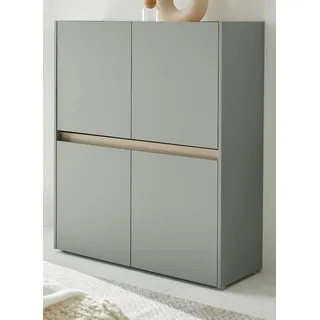 furn.design Highboard 100 x 120 cm Salbei Grün / Eiche