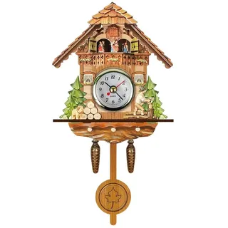 Topiky Vintage Wanduhr, Kuckucksuhr, Retro Holz Kuckuck Vogelhaus Wanduhr, Heimdekoration, Hängende Kuckucksuhr, Automatische Schaukel, Glocke, Pendel, Heimdekoration, Skandinavischer