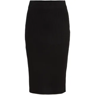 Vila Damen Viril Pencil Hw Knit Skirt - Noos Rock, SchwarzXL - XL