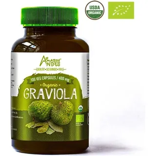 Graviola-Blätter Extrakt Kapseln, - Soursop - Vegan und Organic * (100 * 400 mg) - Amazon Andes