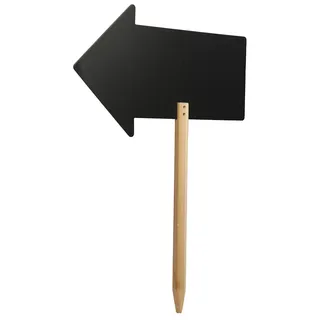 Securit SilhouetteTag Gartenstecker HOLZ Kreidetafel inklusive 1 weißer Kreidestift - Schwarz