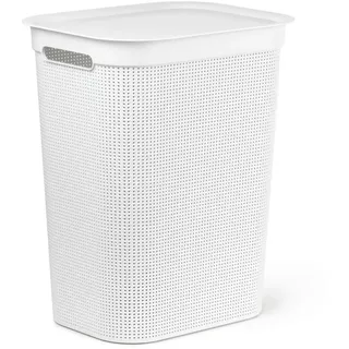 Rotho Wäschetonne Brisen, Weiß, Kunststoff, 50 L, 34x52.9x43.1 cm, Reach, DIN EN ISO 14001, DIN EN ISO 9001, Belüftungsöffnungen, Ordnen & Aufbewahren, Wäschekörbe & Tonnen