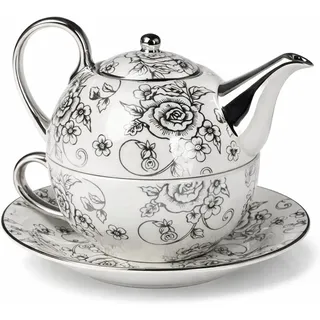 Tea for One Set Romantik Tee Sets Teapot for One Teekanne mit Tasse Teekannen Set One Tea One cup Tea Service Nostalgie Geschenkidee Tee Set Teetasse mit Kanne One Cup Teapot Single Tea Cup T Sets