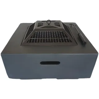 Feuertonne, Feuerschale, Grill, Feuerschale Steinoptik, Design Feuerstelle (Eckig)